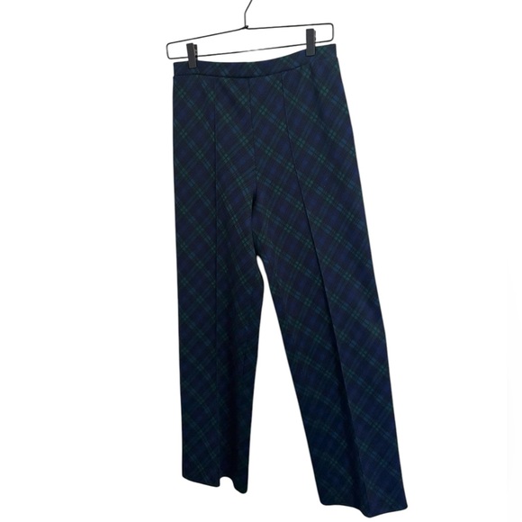 Vintage Pants - Vintage Blue Green‎ Plaid Pleated Pull On Pants Size 9/10